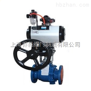Q641F46氣動(dòng)帶手動(dòng)襯氟球閥
